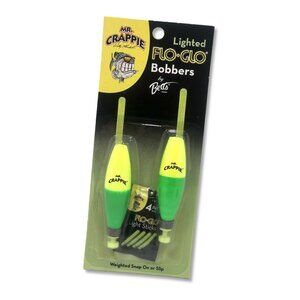 Mr. Crappie M2BW-2YG-GL Flo- Glo Lighted Bobbers, 2-1/2", Yellow/Green, 2-Pack